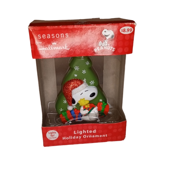 (2) Hallmark Peanuts Snoopy & Woodstock Holiday Christmas Tree Ornaments - Picture 2 of 9